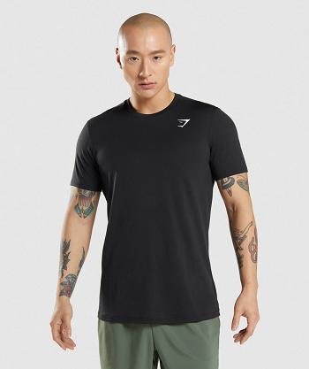 T Shirts Męskie Gymshark Arrival Czarne | PL 3787SGL